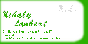 mihaly lambert business card